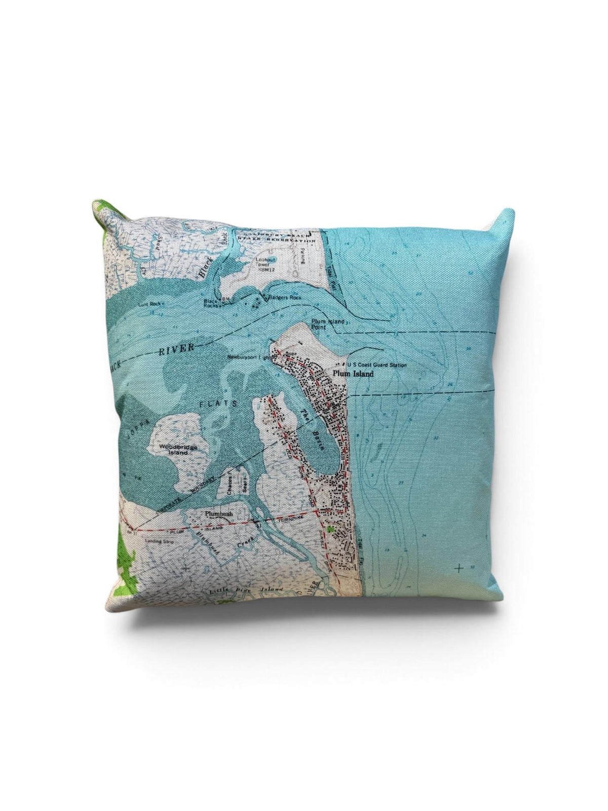 Plum Island Map Pillow