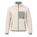 Full-zip fleece jacket in cream with sage accents