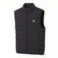 Black puffer vest, full zip